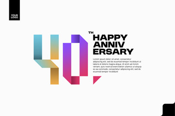 Number 40 logo icon design, 40th birthday logo number, anniversary 40