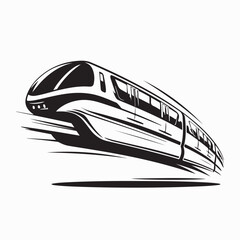 Modern Monorail Transportation Logo Vector on white background
