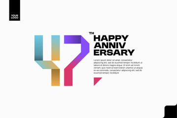 Number 47 logo icon design, 47th birthday logo number, anniversary 47