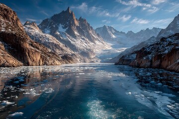 Obraz premium Tourist Photographing Scenic Mountain Landscape 