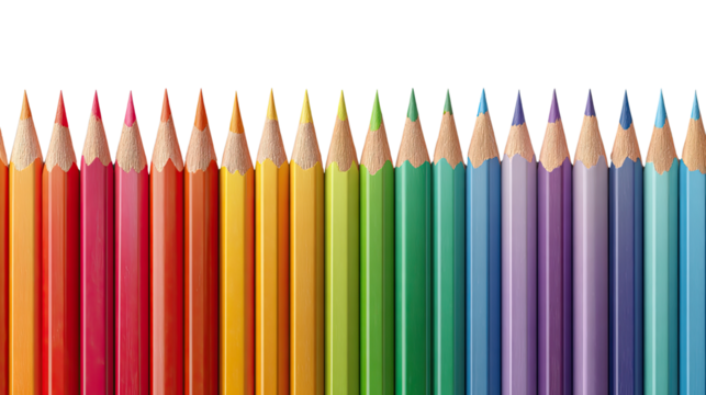 colorful colored pencils isolated on white background