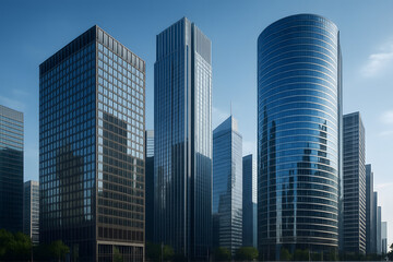 Fototapeta premium modern office buildings in hong kong