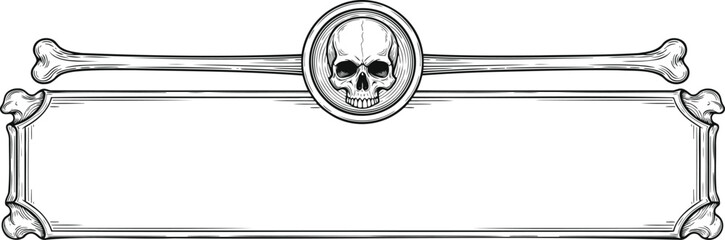 Bone bar frame with skull medallion center