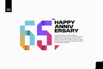 Number 65 logo icon design, 65th birthday logo number, anniversary 65