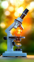 Microscope Exploring Glowing Orb in Nature