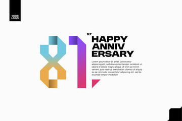 Number 81 logo icon design, 81st birthday logo number, anniversary 81