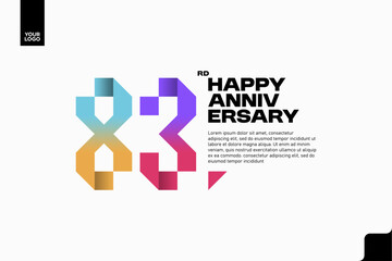 Number 83 logo icon design, 83rd birthday logo number, anniversary 83