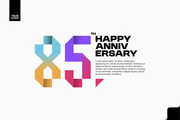 Number 85 logo icon design, 85th birthday logo number, anniversary 85