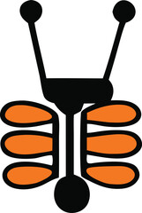 Whimsical cartoon insect design simple abstract shape for creative projects fun and playful graphics