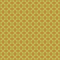 Intricate Geometric Pattern - A Seamless Tessellation of Ornate Ovals and Interconnected Lines in Warm Earth Tones