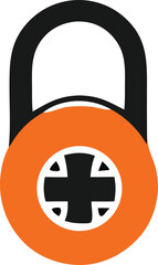 Secure medical health data lock icon for healthcare security and patient information protection