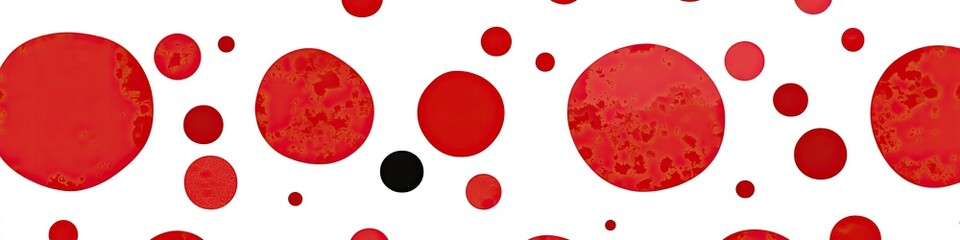 Abstract pattern of red circles on white background
