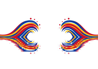 Abstract Colorful Waves Design.