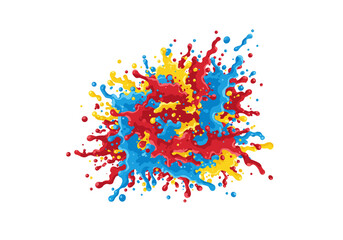 Obraz premium Vibrant Red Yellow Blue Paint Splash.