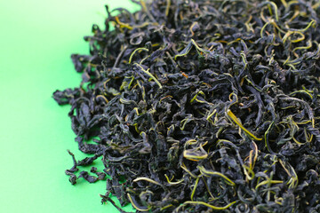 Dried mulberry leaves, commonly used for herbal tea and traditional remedies.