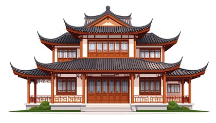 Obraz premium Asian architectural illustration