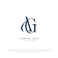 AG initial monogram letters logo