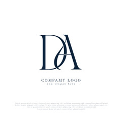 DA initial monogram letters logo