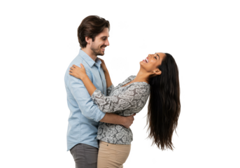 Joyful couple embracing in a tender moment of happiness and connection transparent background