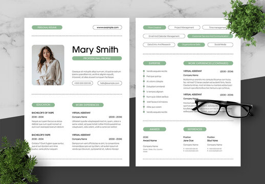 Green And Black Resume