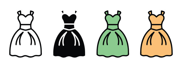 Elegant dress fashion icon vector. fashion designs and style inspiration symbol. vector illustration.