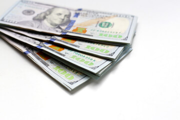 U.S. one hundred dollar banknotes.