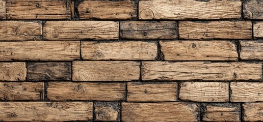 Obraz premium Aged wood brick wall texture