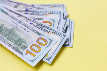 U.S. one hundred dollar banknotes.