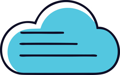 Modern cloud icon with horizontal lines symbolizing data or connectivity