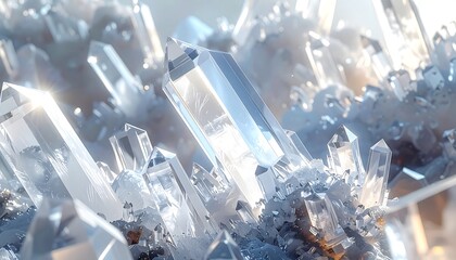 A cluster of crystals, glistening in light