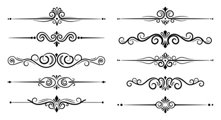 Fototapeta premium Elegant vintage decorative flourishes and ornaments for design elements