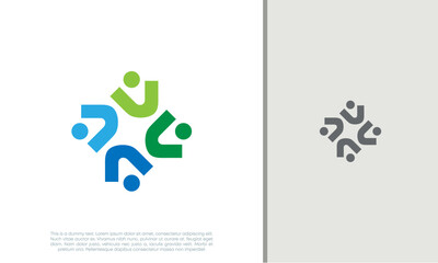Global Community Logo Icon Elements Template. Community human Logo template vector. Community health care. Abstract Community logo