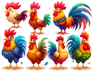 Cartoon Poultry Collection – Farm Animals Vector PNG