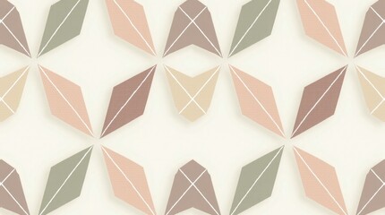 Geometric Pattern with Repeating Diamond Shapes in Earth Tones