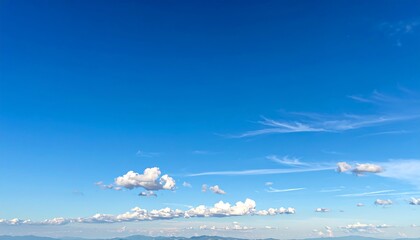 Naklejka premium Stunning Blue Sky with Fluffy Clouds.