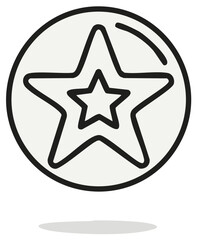 Obraz premium Star icon inside circle badge design symbol. Decorative element for logo.