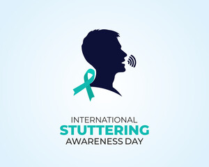 International Stuttering Awareness Day. 22 October. Holiday concept. Template for background with banner, poster and card. Flat illustration. Jpeg format.
