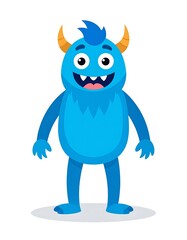 Blue monster cartoon character (1)