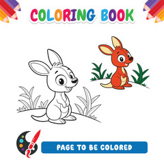 Coloring book for kids kangaroo vector