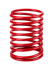 Red Coil Spring Twisted, Isolated on Transparent Background