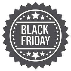 Festive Black Friday Star Badge Label Sticker Round Sale Event Icon