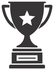 Stylized Trophy Icon with Star Symbol for Achievement and Victory