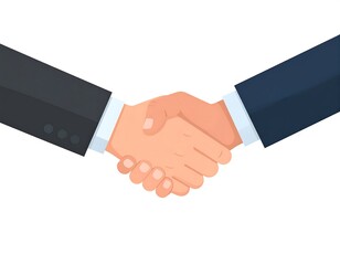 Business handshake on white background