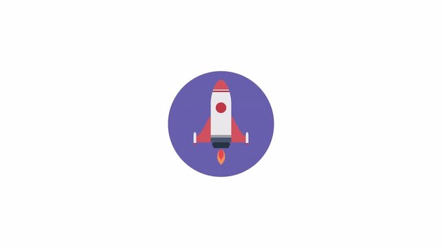 Rocket Launch Icon Animation - A Symbol of Innovation and Progress.