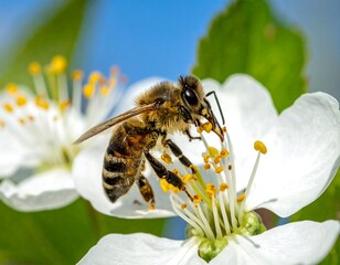 Honeybee on a blossom