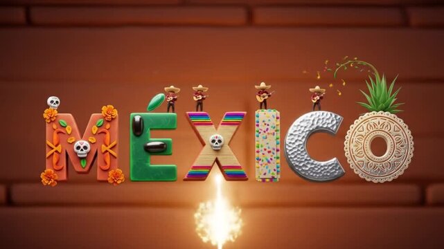 Colorful text mexico