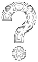 Question mark symbol with concentric lines graphic illustration