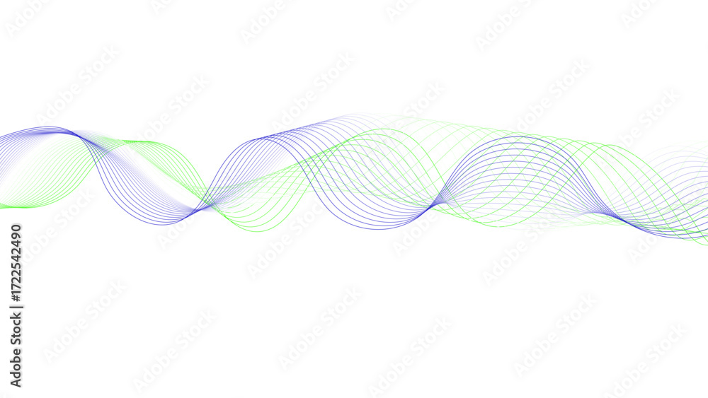 Canvas Prints abstract wave of blue and green lines on a white background. modern and simple blue-green wave desig