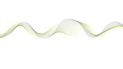 Creative and minimalist abstract background graphic with flowing lines. Elegant flowing line art in  green hues.