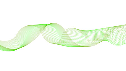 Smooth, undulating green ribbon graphic. Digital illustration of a soft, colorful abstract wave.
